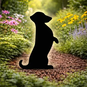 Amish Made Begging Dachshund Silhouette Outdoor Decor – UV Resistant Azek Trim – Weatherproof Rustic Wildlife Lawn Art