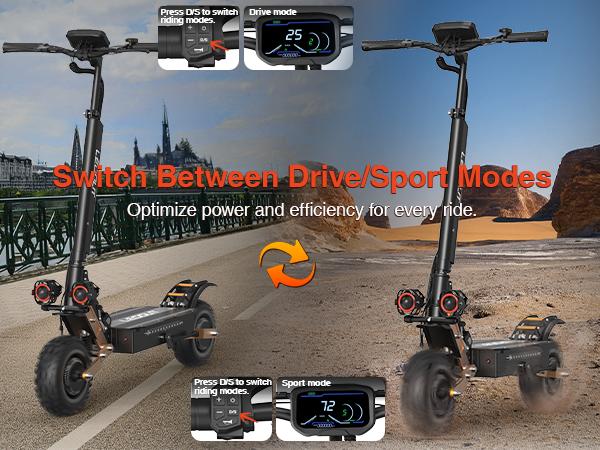 LEOOUT scooter new year Sales T85, 53MPH Top Speed, 60 Mi Max Range, 6000W Peak Motor, Smart Unlock Dashboard, Dual Suspension & Braking System, Dual Charging Ports, 11" Anti-Slip Tires