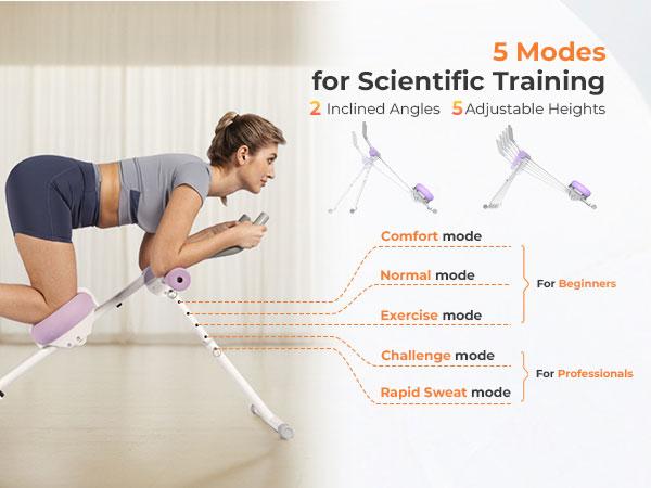 Adjustable Home Ab Machine - Foldable Trainer with Knee Support, LCD Monitor & Phone Holder. Supports 400 LBS