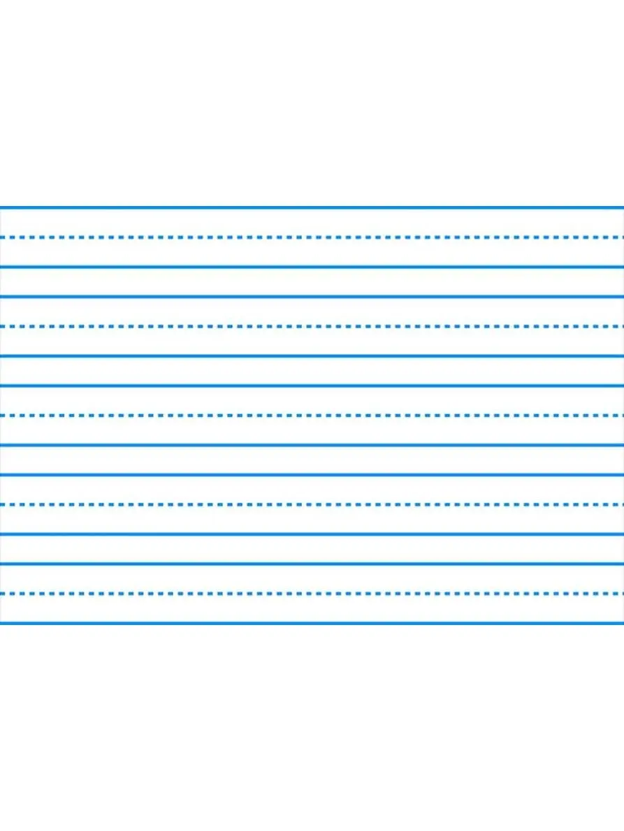School Smart 085350 Sulphite Long Way Ruled Skip-A-Line Writing Paper - 10.5x8 in, White, 16 lbs Basis Weight, 3/8 in Broken Midline, Descenders Space, No Excess Lines, Great for Beginner Handwriting Practice, 16 lbs Paper