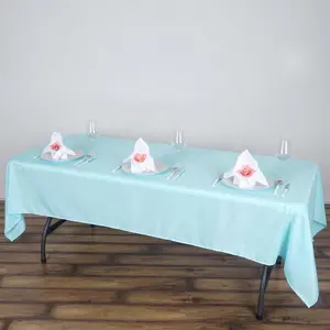Polyester Rectangle Tablecloth 60"x102" Light Blue - Wrinkle-Resistant Finish