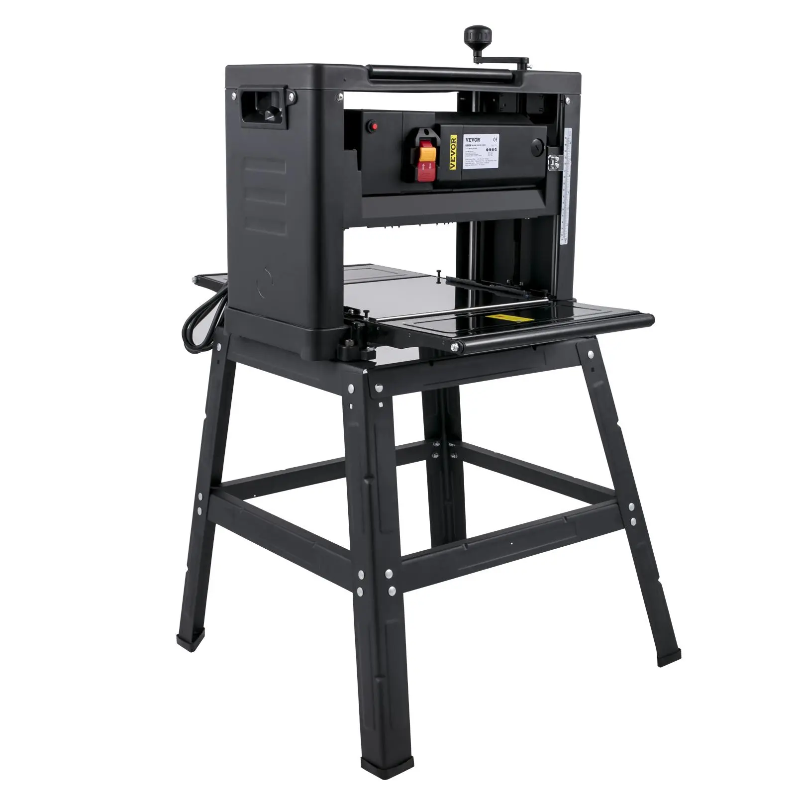 【Summerfinds】VEVOR 13-Inch Benchtop Thickness Planer, 2000W, 8000 rpm, 15 AMP, with Foldable Iron Stand and Dust Exhaust, 6m/min Planing Speed, Ideal for Woodworking and Wooden Plank Shaping