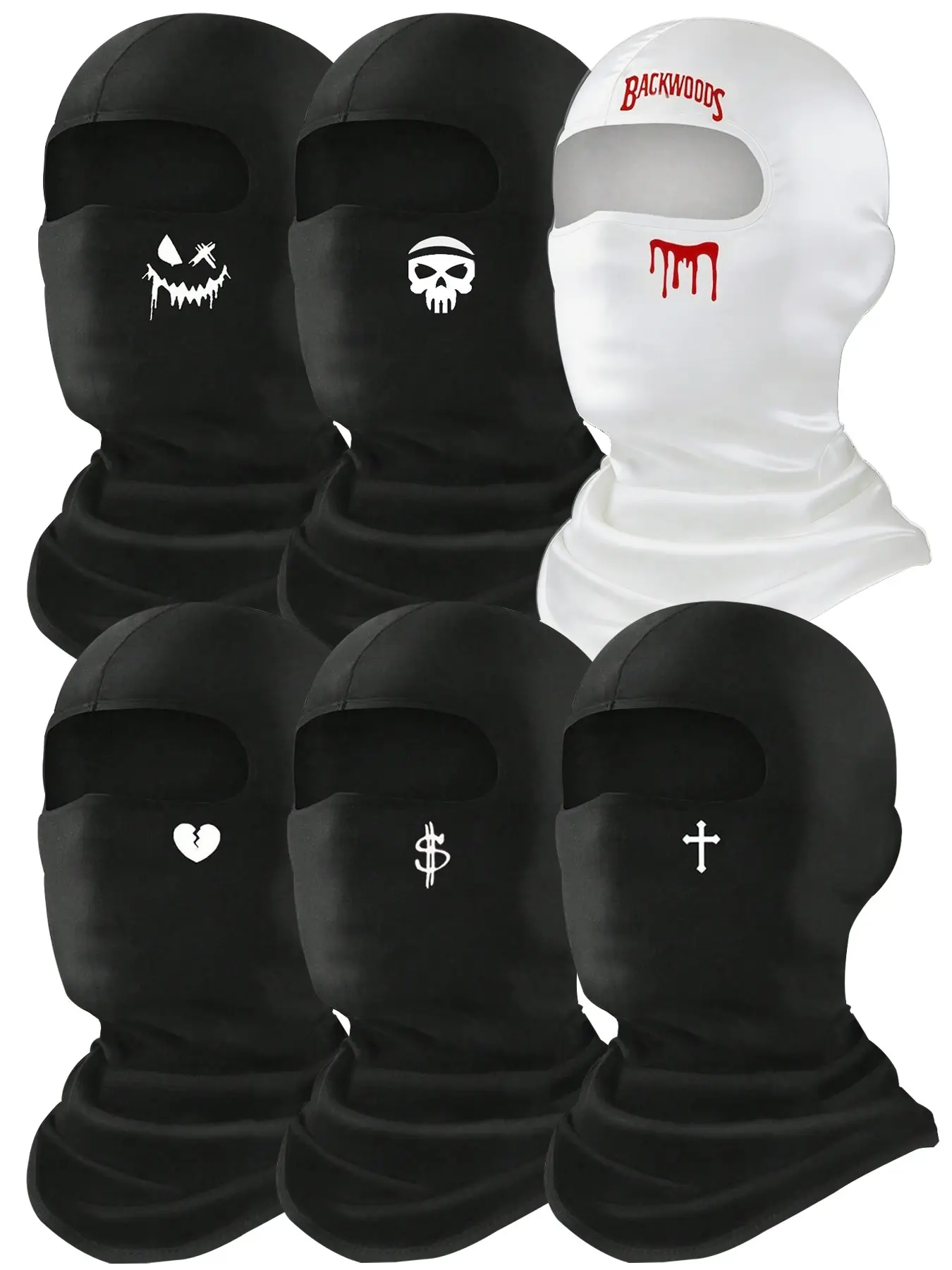 6Pcs All Seasons Cycling Face Mask Set, Windproof Balaclava Headwear, Outdoor Sports Helmet Liner, Sun Protection Tactical Headscarf For Men Women, Ski Mask