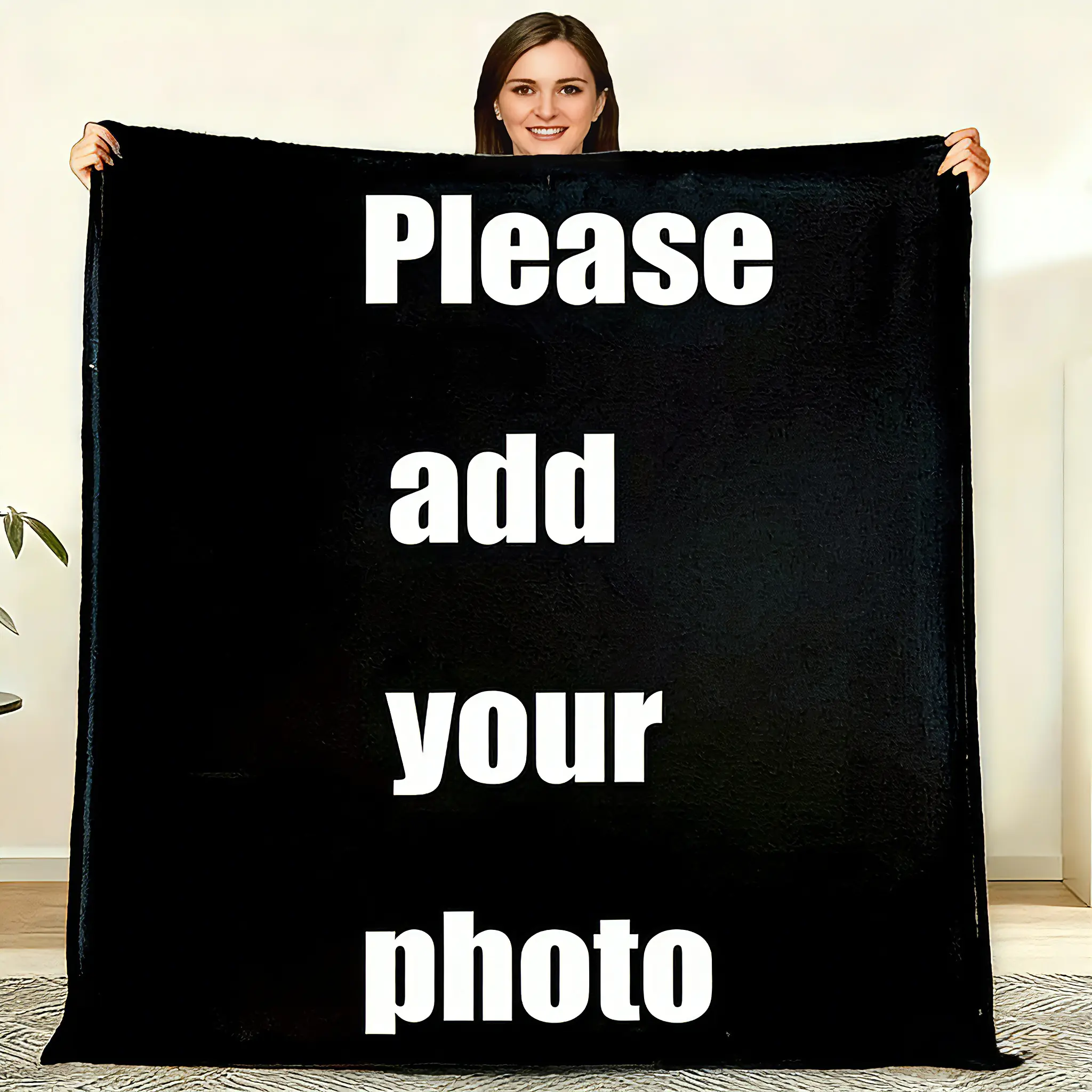 1 Piece Customized Soft Classic Photo Personalized Family Blanket - Warm, Comfortable, All-Seasons Use - Ideal Memorial Day, Father's Day Gift for Family - Multipurpose for Travel, Office