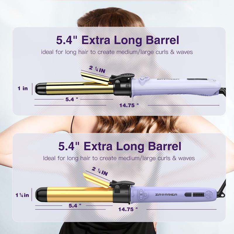 ZAVAREA Automatic Rotating Curling Iron Long Barrel 1.25" x 5.4" Titanium 5 Adjustable Temps 1H Auto Off Dual Voltage Multifunctional Hair Crimper, TikTokShopBlackFriday TikTokShopCyberMonday ZAVAREA Automatic Rotating Curling Iron Long Barrel 1.25" x 5.4" Titanium 5 Adjustable Temps 1H Auto Off Dual Voltage Multifunctional Hair Crimper, TikTokShopBlackFriday TikTokShopCyberMonday