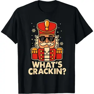 Funny Christmas Nutcracker Men  Whats Crackin T-Shirt