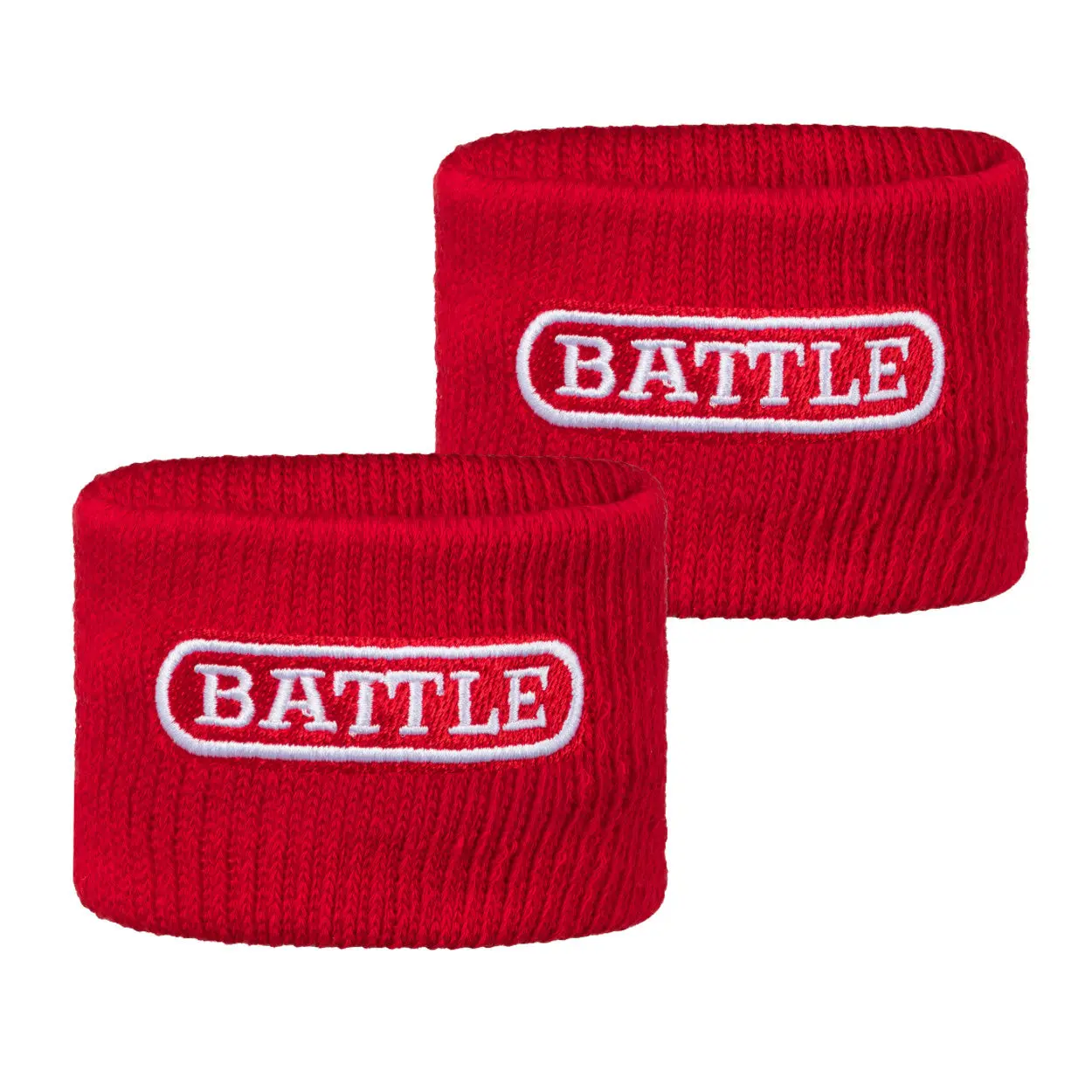 Battle Sports 2.5" Red 2-Pack Athletic Performance Wristbands, Moisture-Wicking Football Accessory, Breathable Wrist Accessory with Comfortable Flexible Fit & Quick-Dry Design