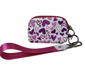 Wristlet Wallet Credit Card Pouch - Compact Stylish Design, Holds 20+ Cards, AirPods, Lip Balms, & Coins, Durable Nylon, Pink Color, Hand Wash Only