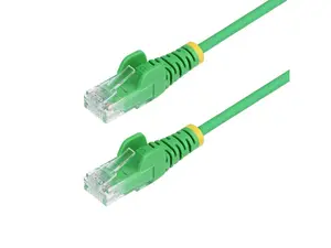 StarTech 1ft Green Slim CAT6 Ethernet Cable, Snagless, 100W PoE, UTP, LSZH, 28AWG Bare Copper Wire, Slim RJ45 Network Patch Cord, Fluke Tested N6PAT1GNS