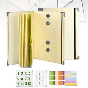 Document Organizer, File Folder with Labels and Pockets, Expanding Storage Folder for Important Papers, Emergency Binder, Birth Certificates and Letters, Ideal for Home Files Organization