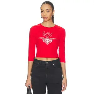 DAYDREAMER Daydreaming Raglan Tee in Ruby Red