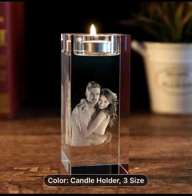 GANOVA 3D Crystal Photo Frame with Laser Engraving - ized with Your Own Photo & Text, Custom Name/Message, Horizontal/Vertical Display, Desktop Picture Frame for Birthdays,, Valentines - Gift for Women, Men, Pets -