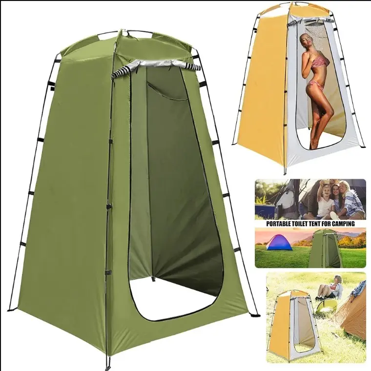 Polyester Single-Person Foldable Waterproof Privacy Tent - Camping Shelter with Window, Compact Fold, UV Protection, 120x120x190cm Portable Changing Shelter for Camping, Hiking