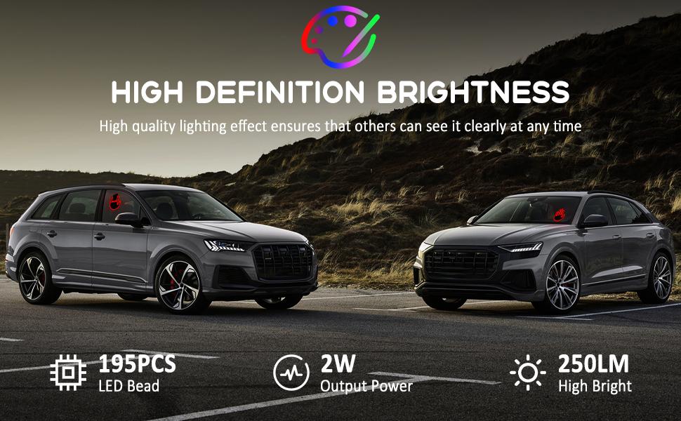 DIBMS Car Gesture Decorative Light, Ambient Lighting Kit, Rechargeable Led Gesture Light, Road Rage Led Signs Calms Road Rage, Decoration led lights car, Road Rage Calming Accessory Kit.(1 PCS)