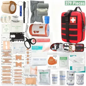 379PCS Outdoor First Aid Kit, Portable Emergency Bag, Emergency Supplies and Accessories for Multi-purpose Use, Emergency Kit for Hunting, Hiking, Camping, Healthcare