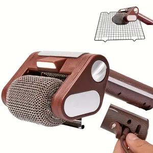 Outdoor electric barbecue brush with light and rechargeable stainless steel cleaning brush set - commercial and household use, camping supplies