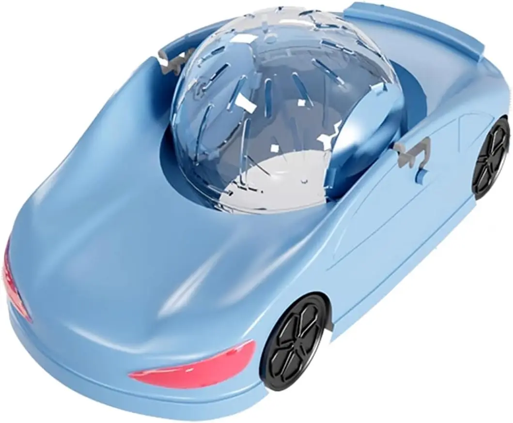 Hamster Exercise Ball Car – Silent Small Pet Running Wheel Toy for Hamsters, Gerbils, Guinea Pigs & Chinchillas (Blue)