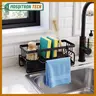 Kitchen Sink Corner Sponge Drain Rack Sink Caddy ultitunctional Durable Cleaning Tool Organizer Storage RackDish Soap Dishdoth Brushes Holder for Kitchen & Bathroom
