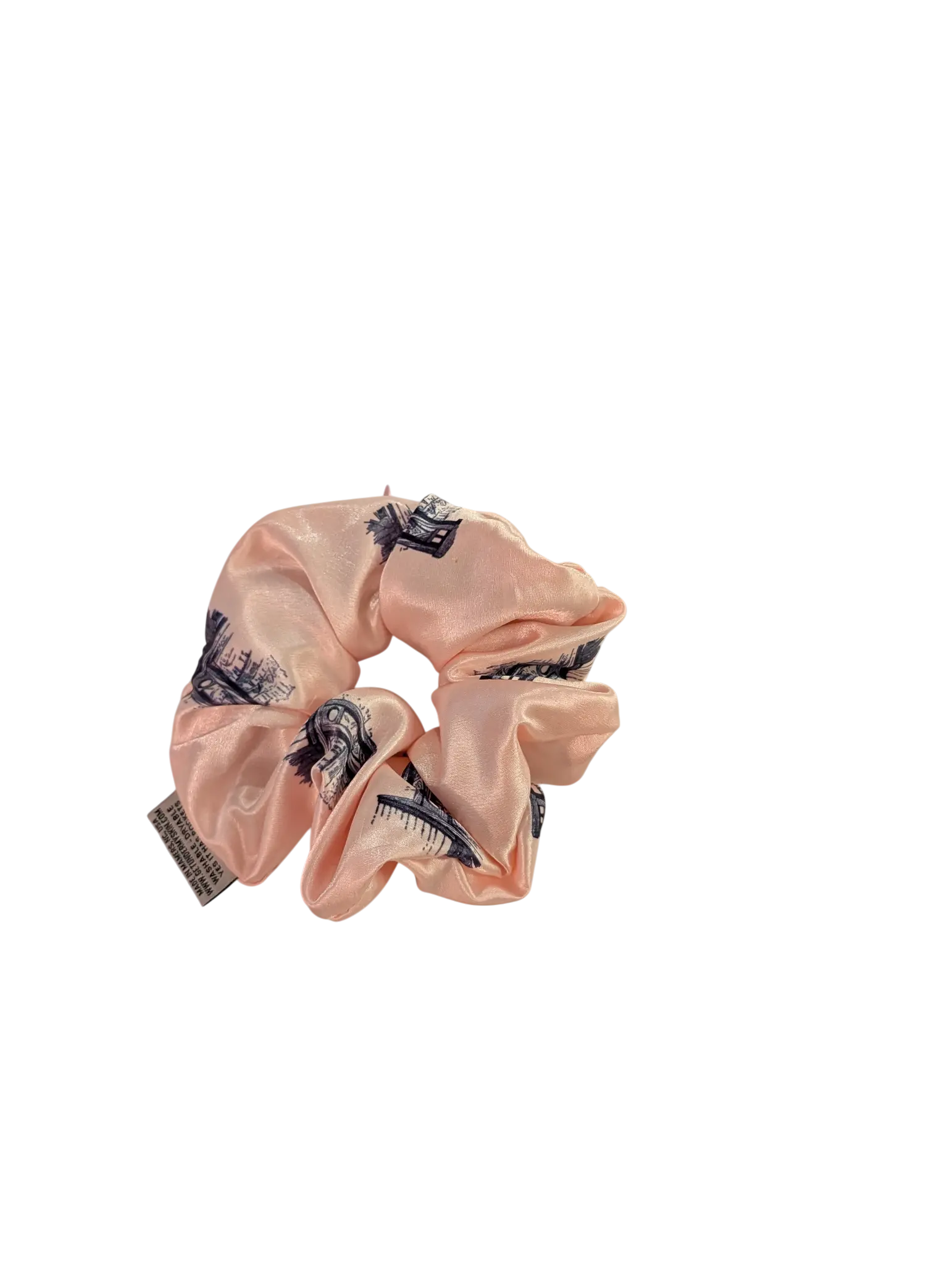 Guillotine Satin Handmade Zipper Pocket Scrunchie 6 Inches Soft 100% Polyester Hidden Pocket