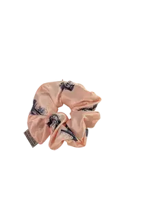 Guillotine Satin Handmade Zipper Pocket Scrunchie 6 Inches Soft 100% Polyester Hidden Pocket