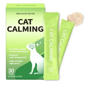 Doctor By Cat Calming Stress and Anxiety Relief Supplement Anti Stress Relaxant Sedative overgrooming with Lactium, L-Tryptophan 30 lickable Formula Individually Packaged, Chicken
