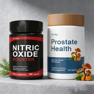 Ultimate Men's Health Bundle - Nitric Oxide Booster 60ct + Prostate Health Bundle - Natural Supplement Capsules - Support Blood Circulation & Prostate Health