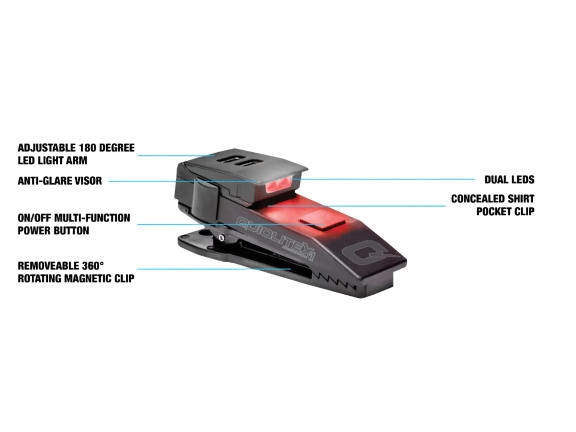QUIQLITEX1 Clip-On Hands-free Safety Device