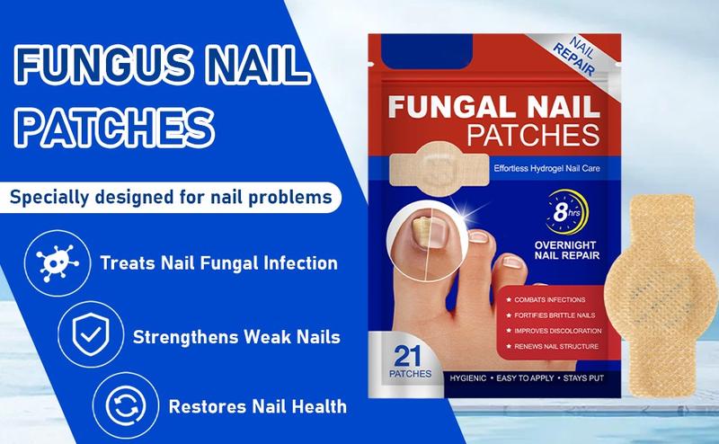 Fungal Nail Patches for Toenail Fungus Treatment – Extra Strength Nail Repair Patches for Damaged & Discolored Nails, Antifungal Nail Care Stickers, Daily Use Nail Repair Kit for Men & Women