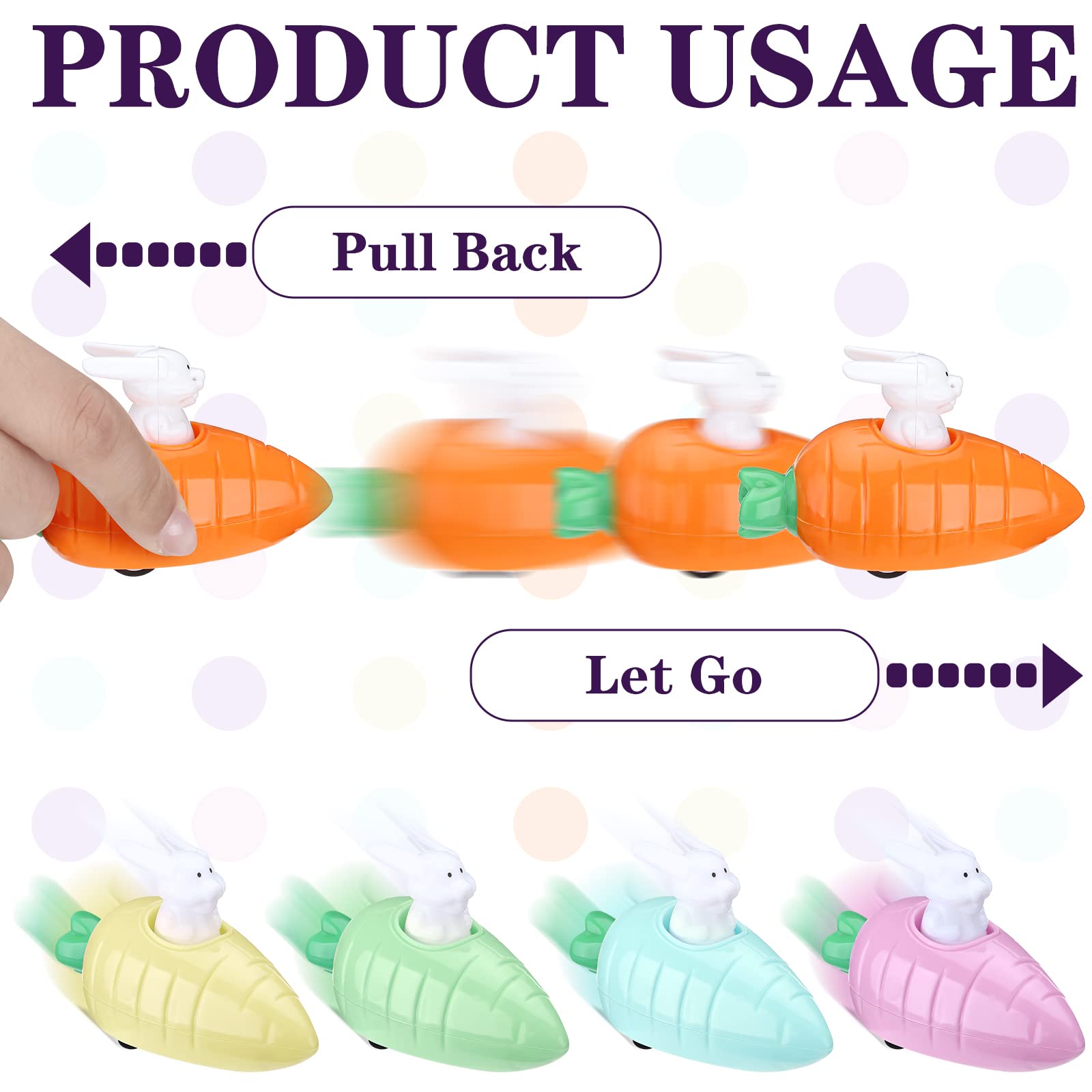 30/50 Pcs Easter Egg fillers Set with Mini Pull Back Cars, Easter Bunny Toy Car for Easter Egg Hunt, Plastic Non-Candy for Boys Girls Easter Basket Stuffers Gifts Spring Party Favors Classroom Prize Supplies