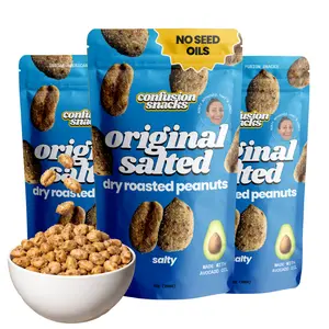 Confusion Snacks Salted Peanuts 3 Pack | Flavored & Crunchy Nuts | Seed Oil Free, Gluten-Free, High Protein Snack, Made with Non-GMO Avocado Oil, Plant-Based, Vegan, Dye-Free | Delicious Salty Snack | 7 Oz non-spicy Indian Flavors