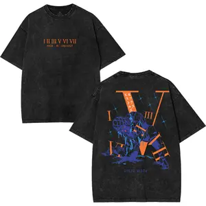 JoJo's Bizarre Adventure Guido Mista T-Shirt - Vintage Washed Black Graphic Tee - Sex Pistols Anime Streetwear - Four is Unlucky Manga Shirt