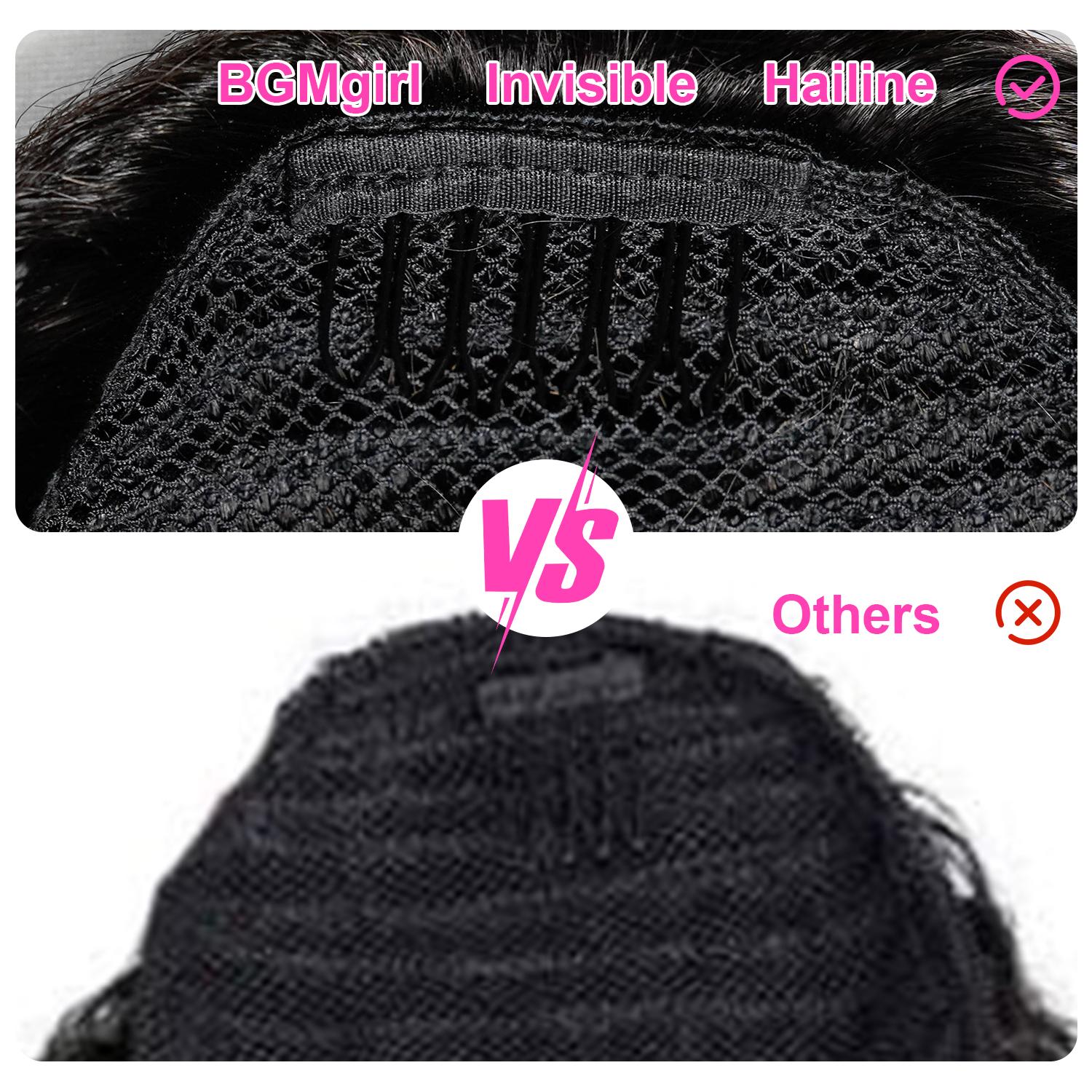 [New In] BGMgirl Kinky Straight High-Density 10-Sec Ponytail Protective Hairstyle Draw-string Ponytail Hair Extensions Ponytail 100% Human Hair eve valentines day gift