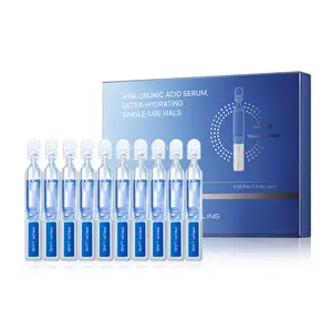 PROF.LING Hyaluronic Acid & Copper Peptide Serum Anti-Aging Ampoule Set 10 Count，Deep Hydration Firming Wrinkle Repair Reyouth Complex for Sensitive Skin Recovery