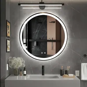 Smart LED Bathroom Mirror with Anti-Fog, Dual Ring Lights, 3 Color Temperature Dimming & Memory, White, 24–35 Inch, 4 Size Options