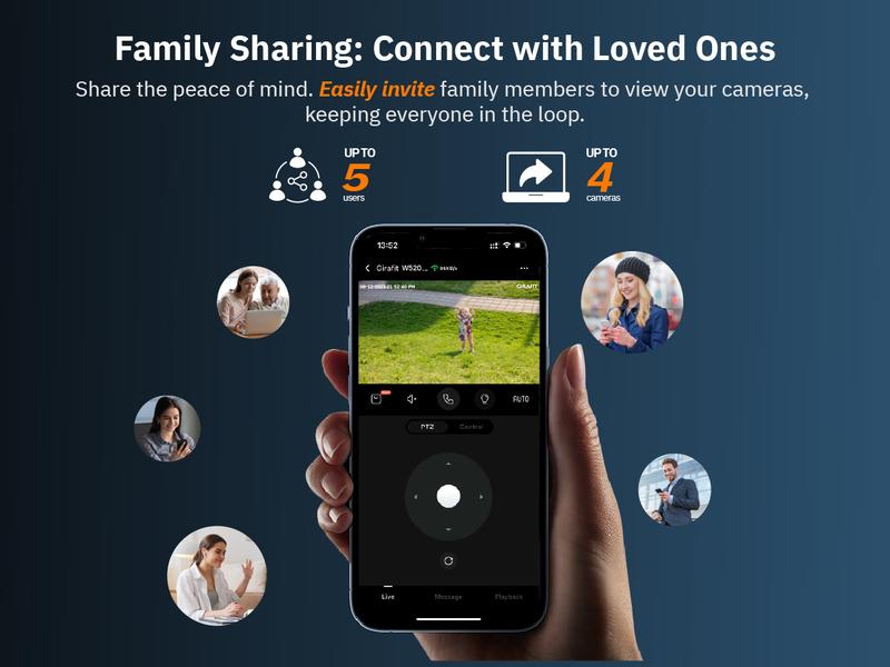 Girafit 2K Second Floor Window Camera, ChroMax AI Color Night Vision, 2.4GHz & 5GHz Wi-Fi Indoor Security Cameras, Person & Motion Detection, 24/7 Recording, Easy & Quick Install, MicroSD Card Local Monitoring