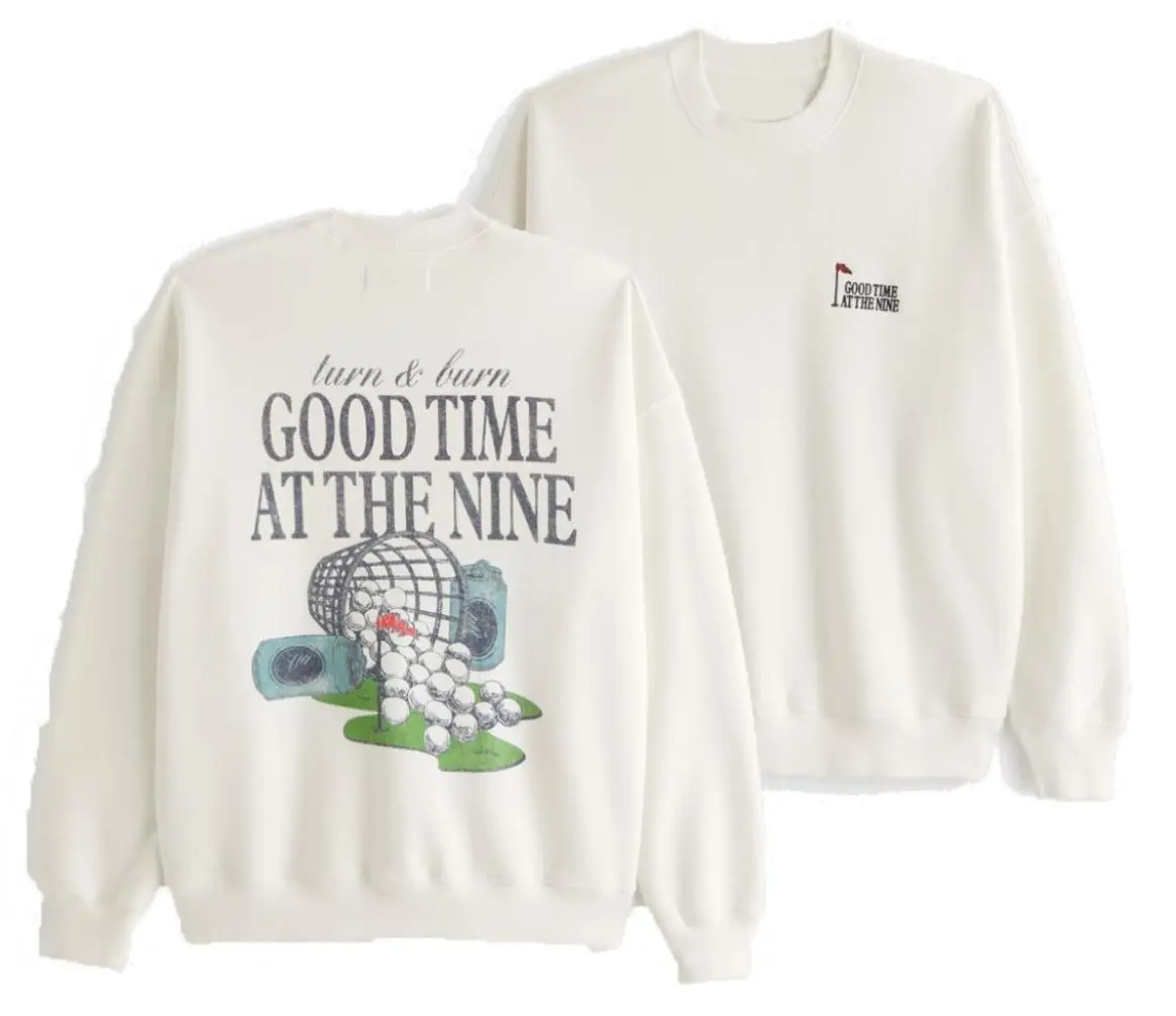 Golf Graphic Crew Sweatshirt, Clean Look, Goes with Anything, Simple Look, Easy to Match, Classic Fashion, Fits Every Occasion