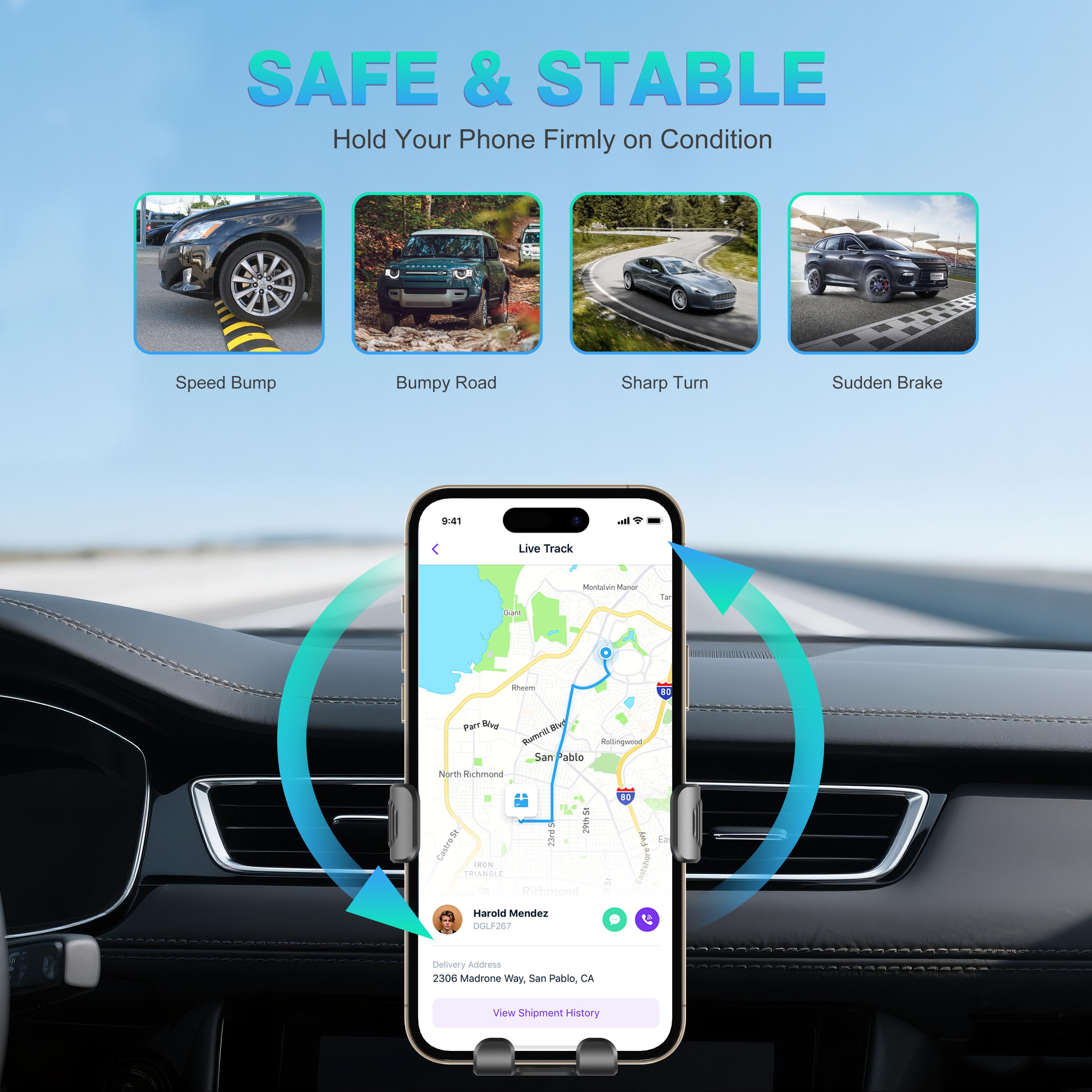 Wireless Car Charger,15W Fast Car Charger Phone Mount Holder fit for iPhone 16 15 14 13 12 Mini Pro Max 11 XR XS, Samsung Galaxy S24 Ultra S23 S22 S21+ Note 20, etc