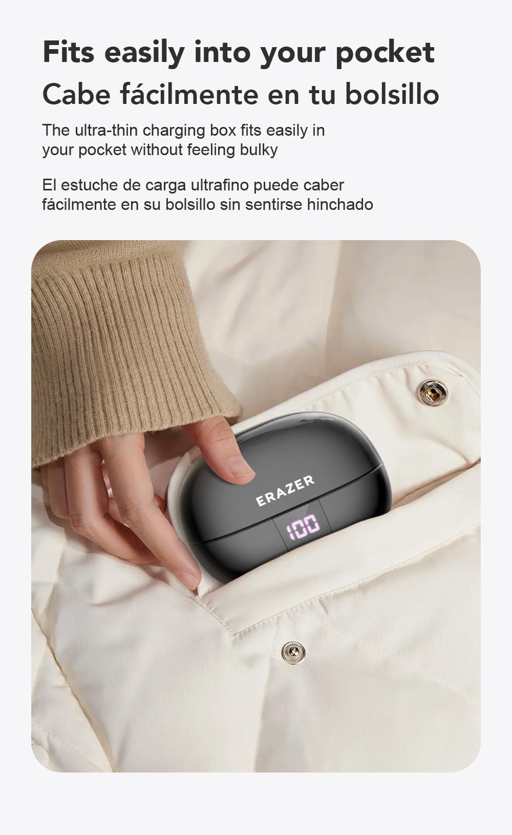 ERAZER XT66Pro OWS Translation Wireless Bluetooth Earphones Support 135 Languages Real Time Bluetooth Translation Earbuds HIFI Sound Quality Light-Weight Headphones Built-in Microphone Support Phone Calls Music AI Chat