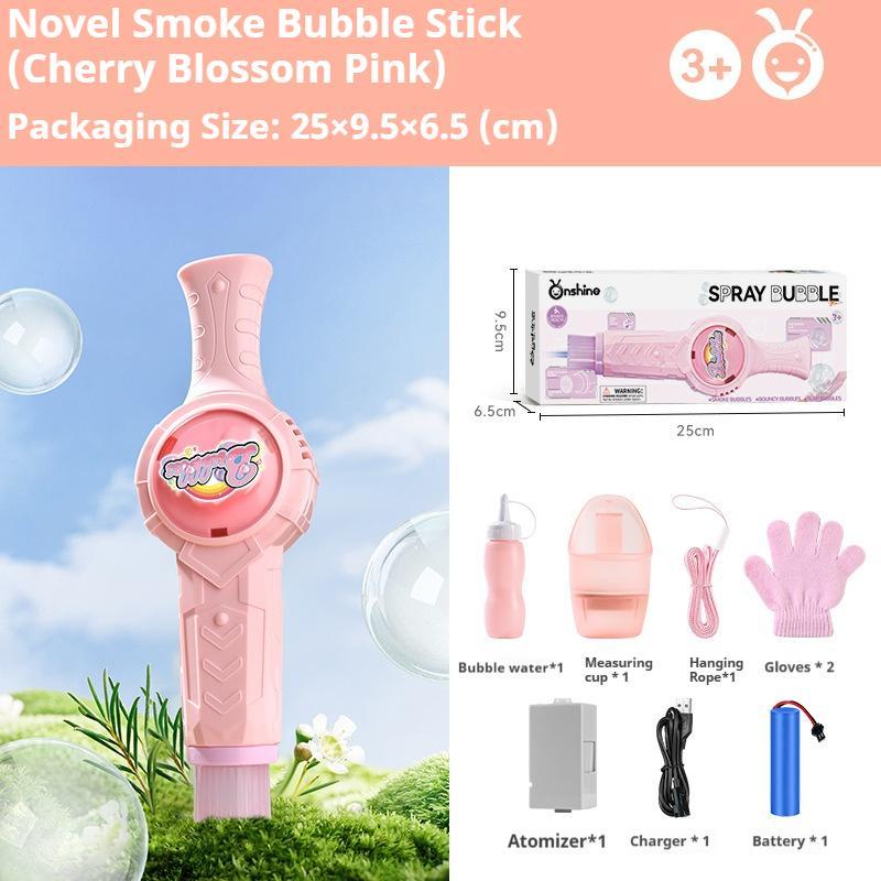 Fog Bubble Machine, Rechargeable Automatic Electric Smoke Bubble Machine, Magic Smoke Bubble Maker, Colorful Lights & Music, Bubble Fog Game for Parties, Beaches, Summer