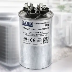 45/5 µF Dual Run Capacitor for Air Conditioner – 440/370V AC Round Replacement