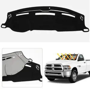 Custom Fit Dash Mat for 2010-2018 Dodge Ram 1500 2500 3500 Non-Slip Polyester Dashboard Cover UV Protection Anti-Glare Accessories Black