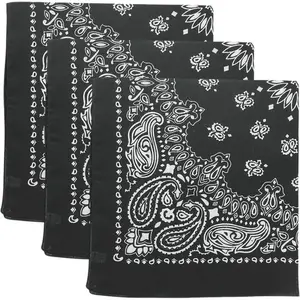 Trainmen Paisley Bandanas Head Scarf Do-rag 100% Cotton Bandanna Head Cover 22" x 22", 3 Pack