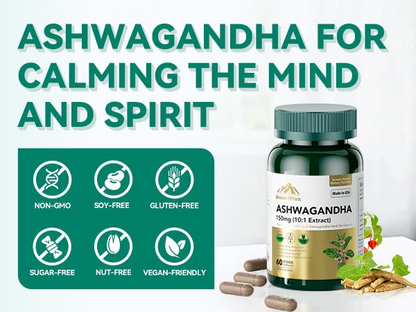 Ashwagandha Supplements with 150 mg of Extract(1500mg Herbs) for Energy Support Occasional Sleeplessness, Organic Ashwagandha Capsules for Men & Women Ashwagandha Supplements with 150 mg of Extract(1500mg Herbs) for Energy Support Occasional Sleeplessness, Organic Ashwagandha Capsules for Men & Women