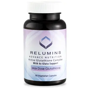 Relumins Advance White Active Glutathione Complex - Max Dose 900mg Glutathione with 6X Boosters, ALA & NAC - Spring Glow Essentials Anti-Aging Skin Brightening Supplement - 60 Caps