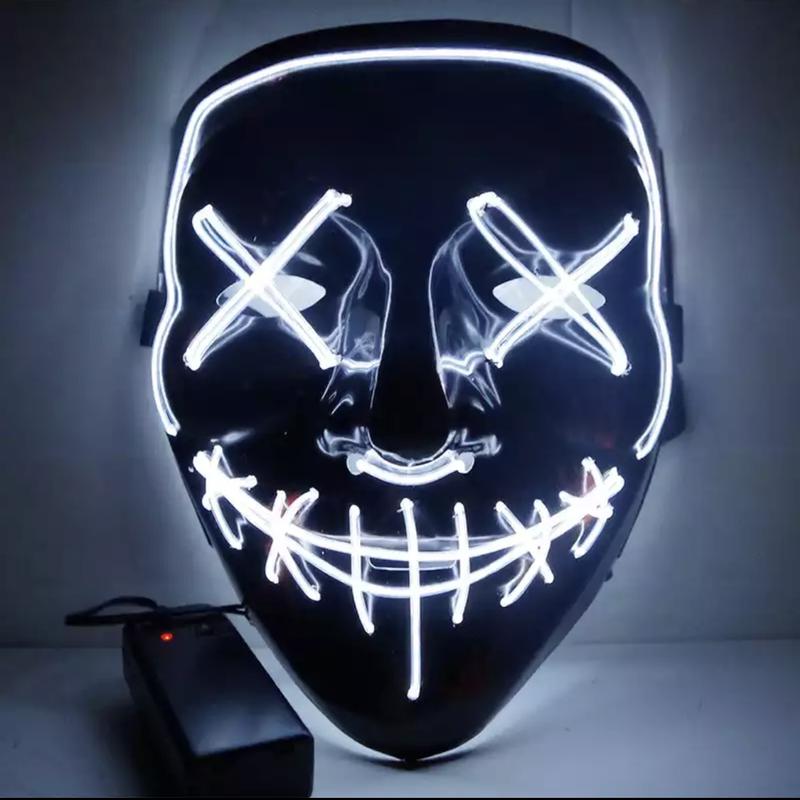 Halloween Clubbing Light Up LED Mask Costume Rave Cosplay Party Purge 3 Modes