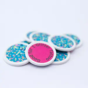 Pink "Good for 1 Glitter Tattoo" Token