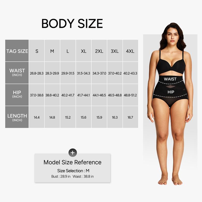 [MAX] Nebility Women's Mesh Breathable Shapewear Underwear Shorts, Black Shorts Comfort Basic Sexy Minimalist Compression Womenswear Highwaist Girdle Abdominal Binder Tummy Control Shaping Tummy Control Shapers