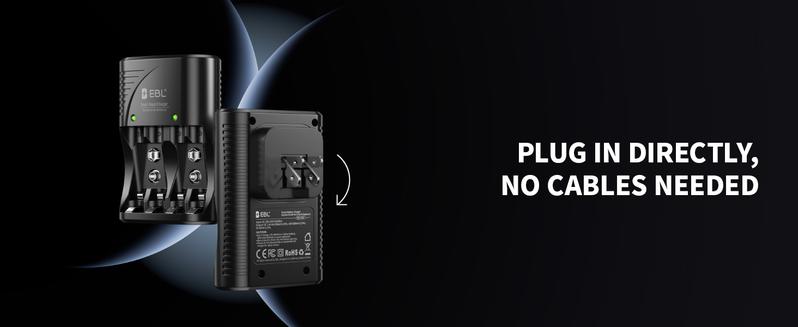 EBL 3 in 1 Multiple Function Battery Smart Charger With AA AAA Rechargeable Batteries Kit