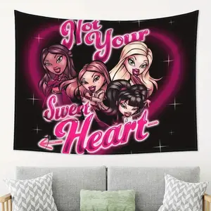 "Warm Your Sweetheart" Sparkling Pink Text tapestry Pattern, Fun Lightweight Decoration wall hanging, dopamine Art tapestry, suitable for living room, bedroom, college dorm,  bedroom decorative accessories Halloween Creative gifts，chill room accessories