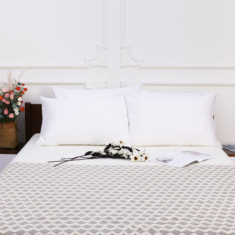 NTBAY 4 Pack Zippered Waterproof Pillow Protectors, Super Soft Quiet Zip Pillow Protectors,Jersey Pure White Waterproof Pillow Cases Covers